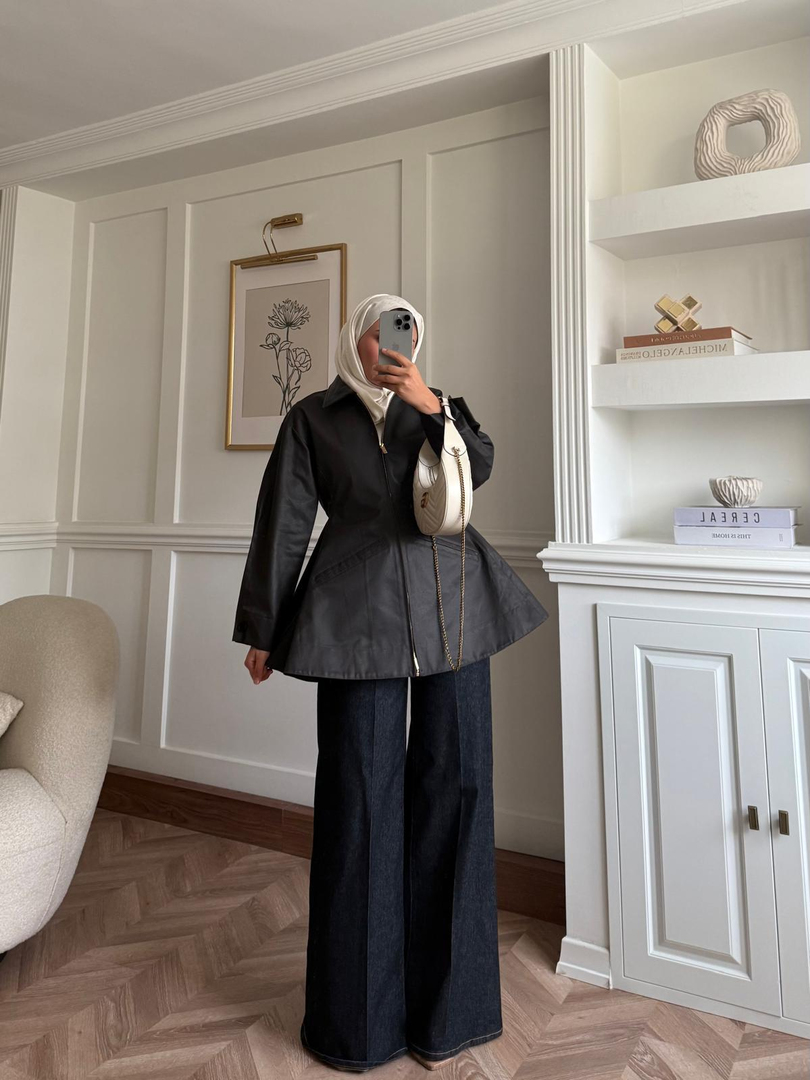 Belden Oturtmalı Barbour Ceket Siyah