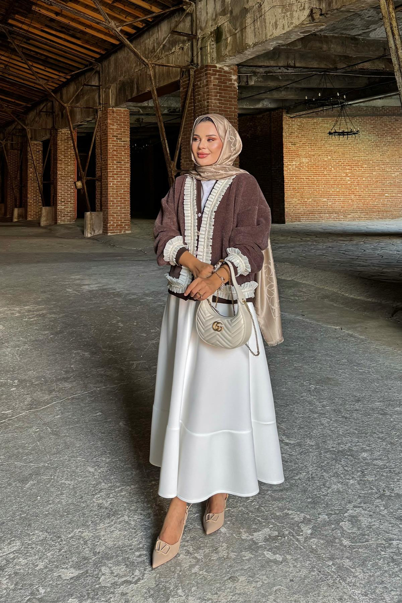 FIRFIR DETAYLI PELUŞ BELLA HIRKA Kahverengi