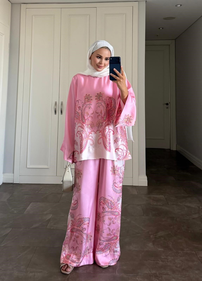 Lilyum Pantolonlu Takım Pembe 
