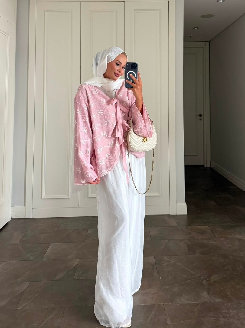 Elena Pantolonlu Takım Pembe 