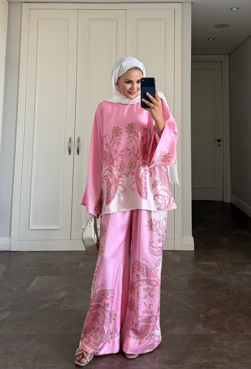 Lilyum Pantolonlu Takım Pembe 