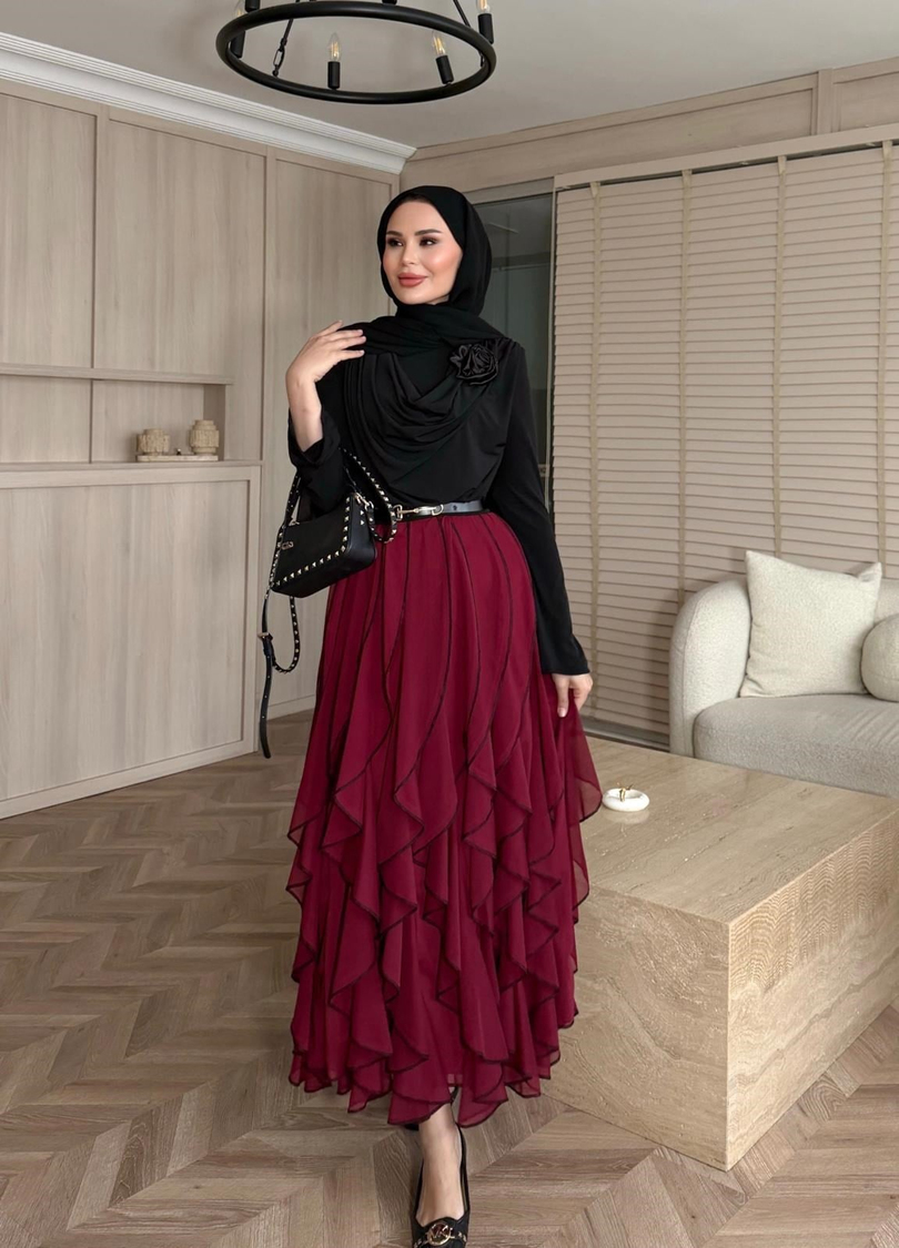 Madlen Etekli Takım Bordo