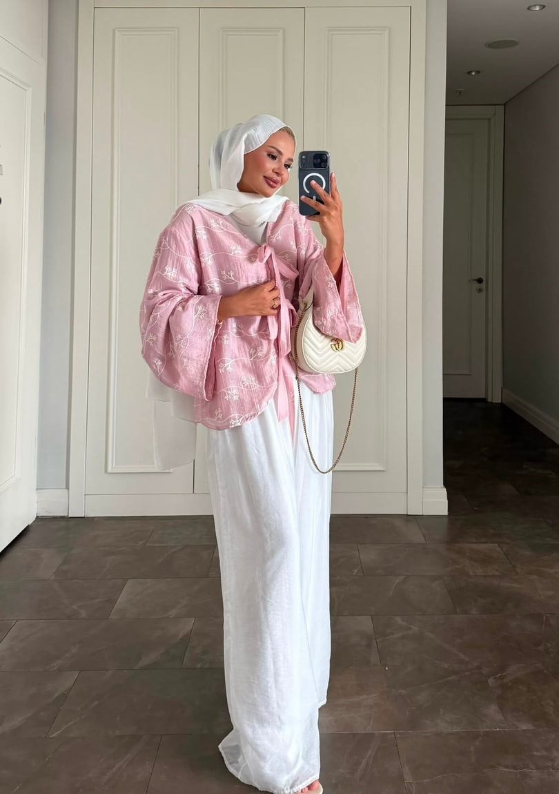 Elena Pantolonlu Takım Pembe 