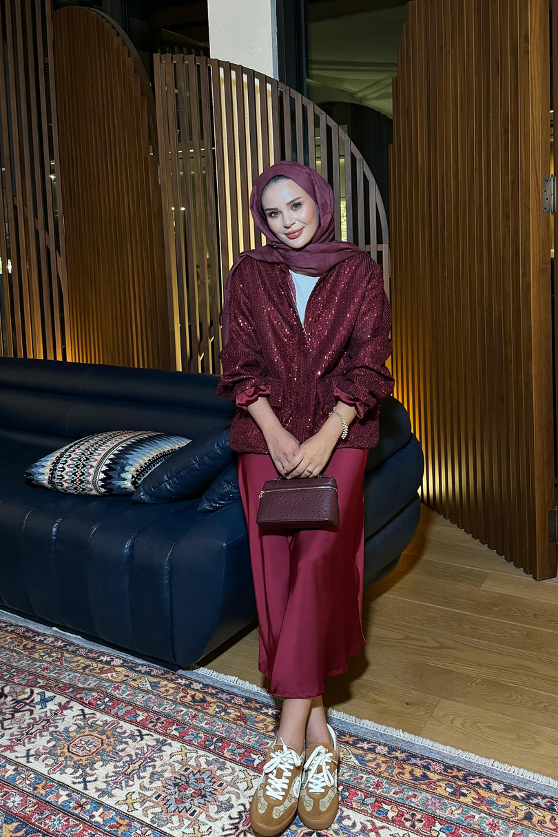 Pullu Gloria Bomber Ceket Bordo