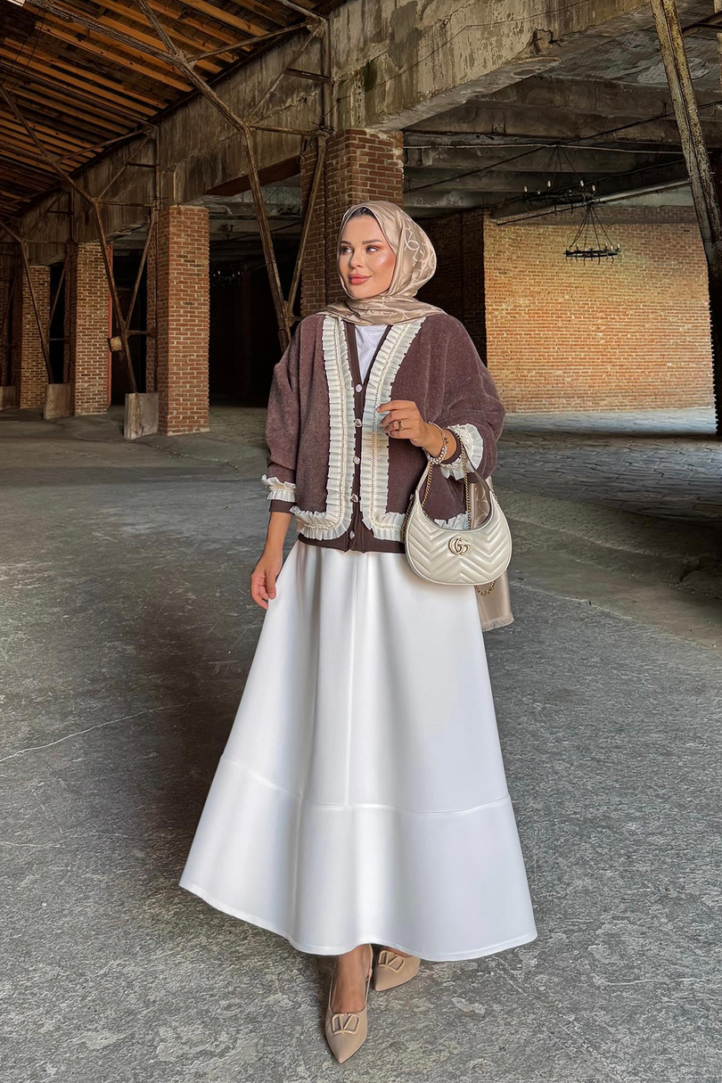 FIRFIR DETAYLI PELUŞ BELLA HIRKA Kahverengi