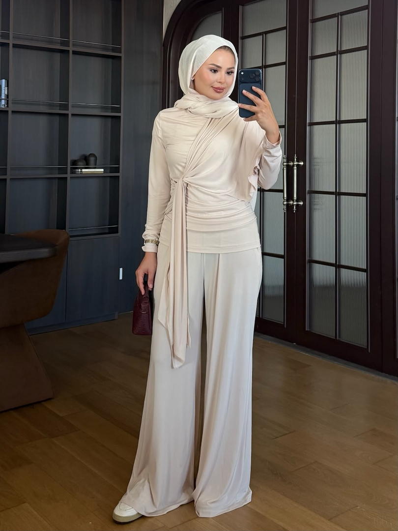 Çapraz Bağlmalı Takım Bej