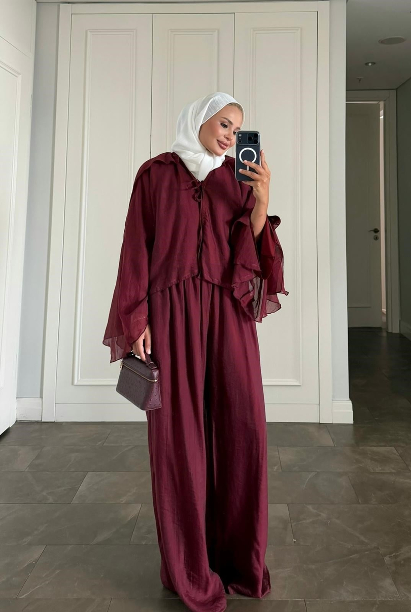 Affa Pantolonlu Takım Bordo