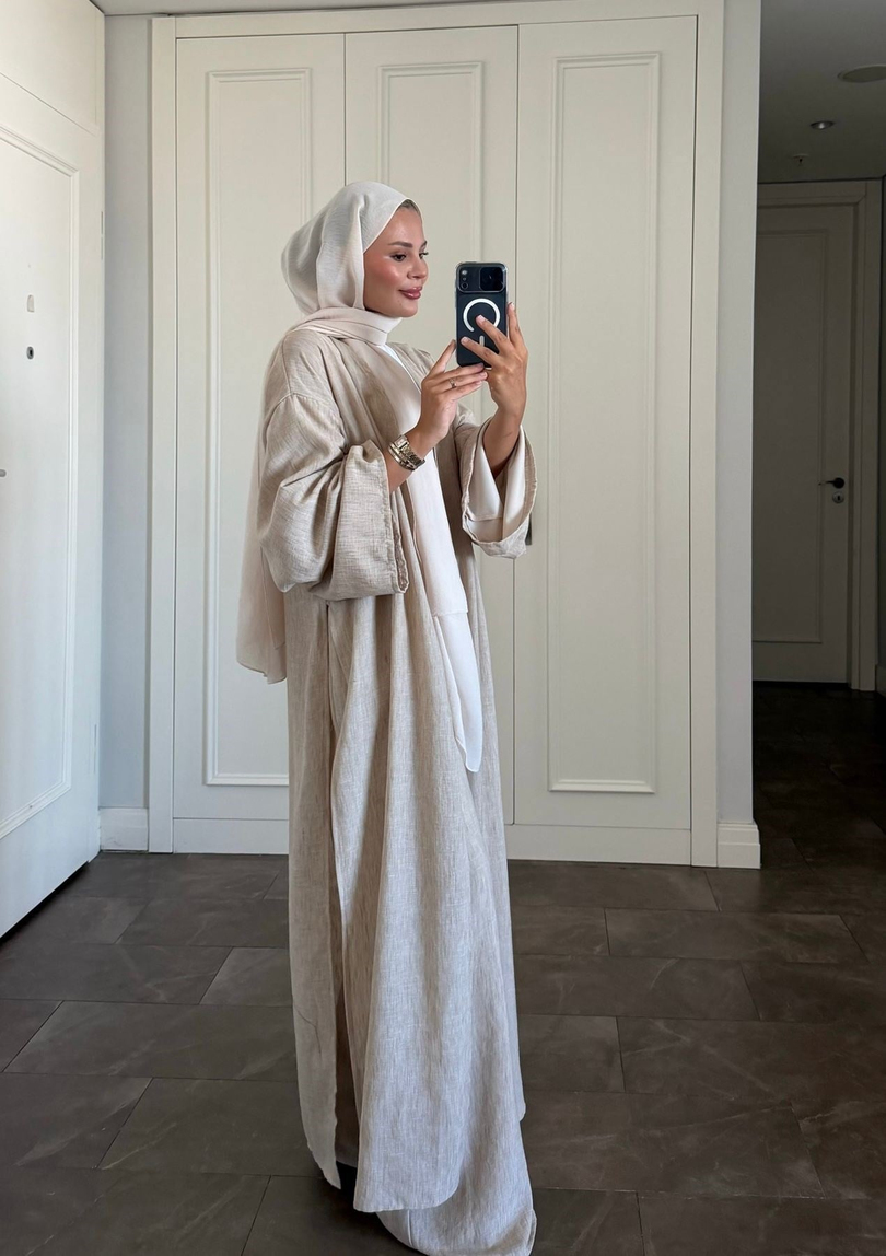 Keten Kimono Takım Bej