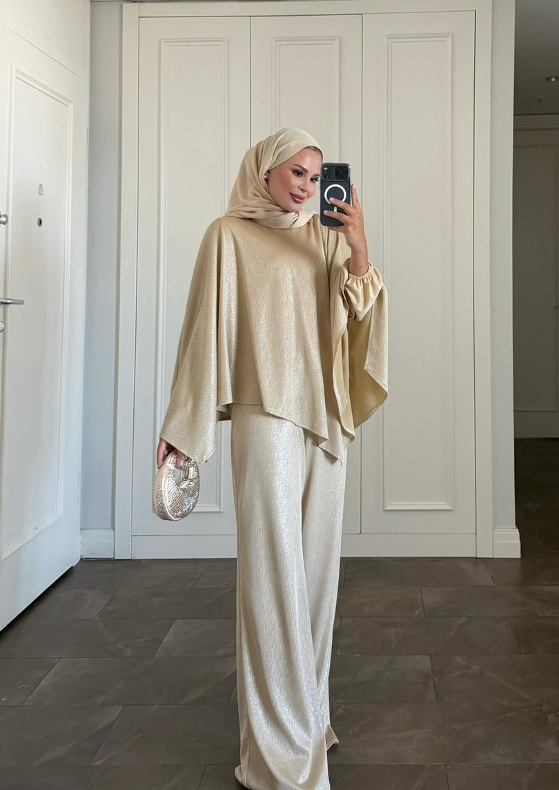 Shine Pantolonlu Takım Gold