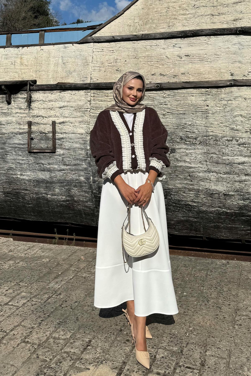 FIRFIR DETAYLI PELUŞ BELLA HIRKA Kahverengi