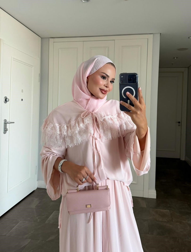 İvana Pantolonlu Takım Pembe 