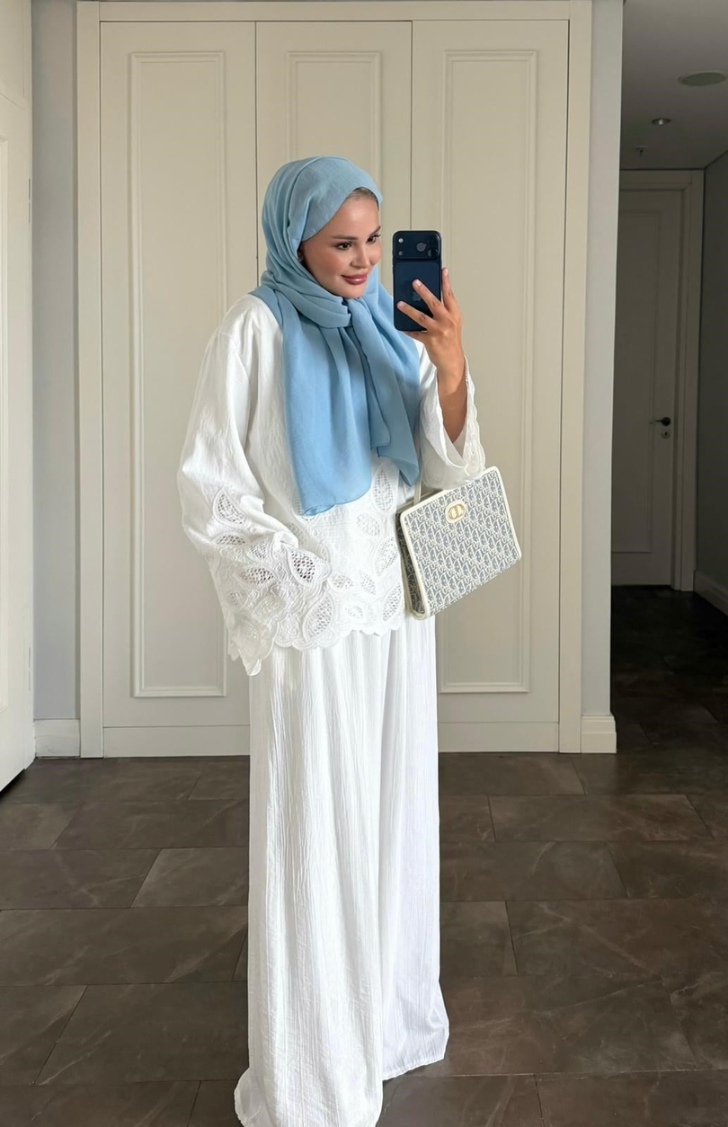 Dolly Pantolonlu Takım Beyaz