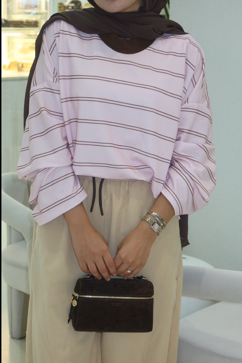Basic Sweatshirt Pembe Kahve