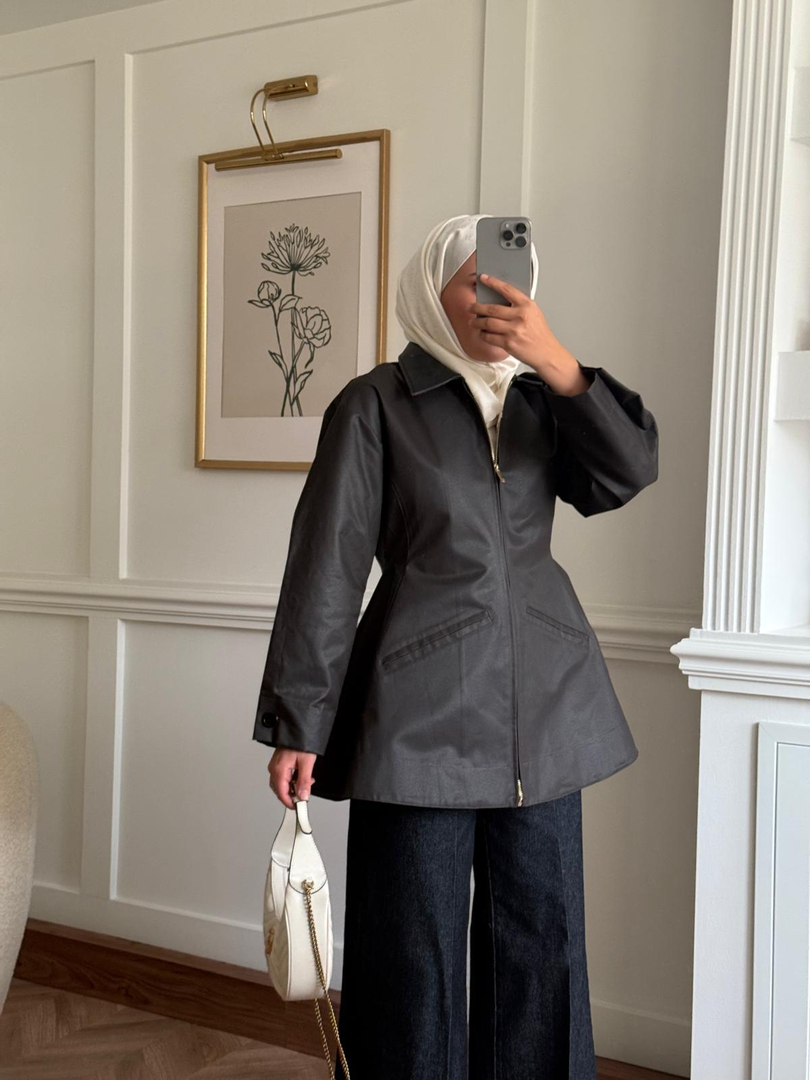 Belden Oturtmalı Barbour Ceket Siyah