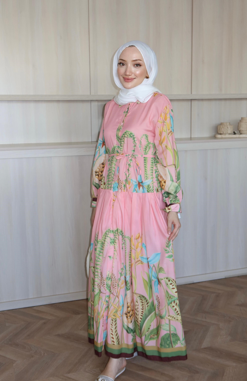 Sun Elbise Pembe