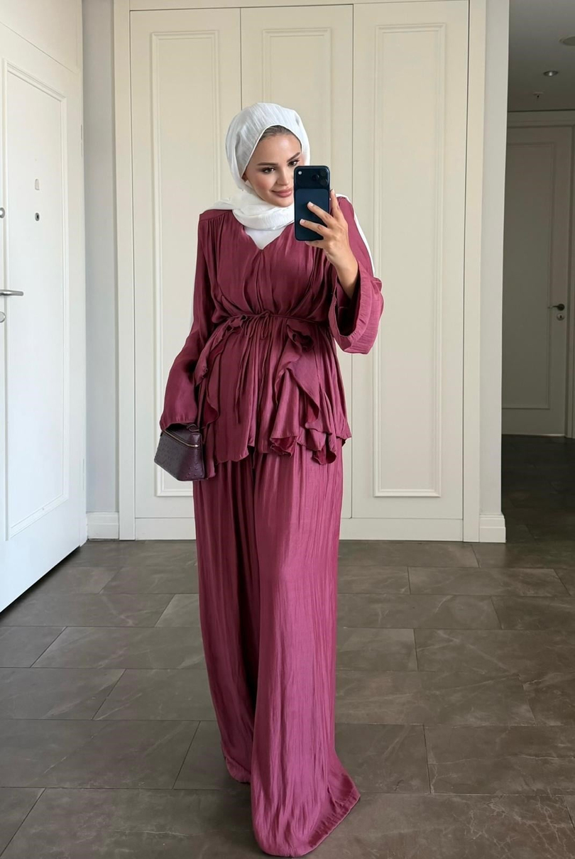 Batik Pantolonlu Takım Mürdüm 