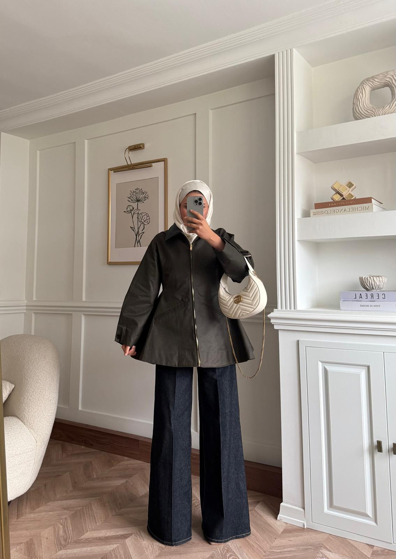 Belden Oturtmalı Barbour Ceket Haki