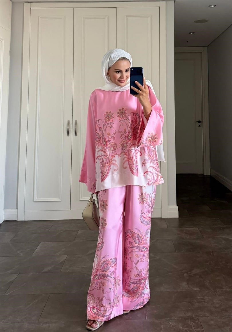 Lilyum Pantolonlu Takım Pembe 