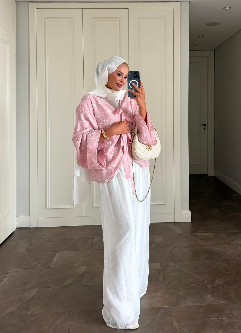 Elena Pantolonlu Takım Pembe 