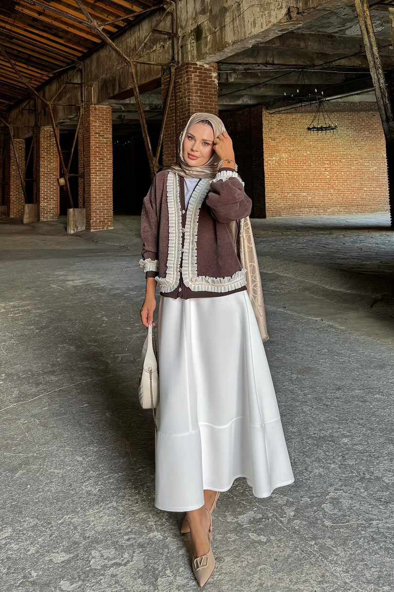 FIRFIR DETAYLI PELUŞ BELLA HIRKA Kahverengi