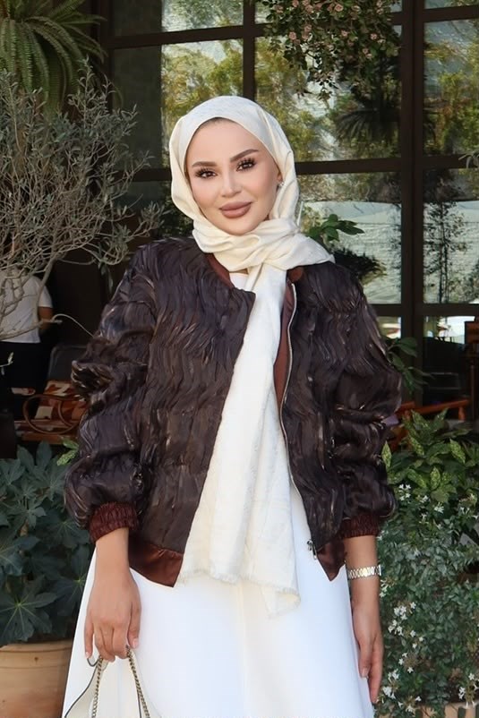 Parlak Dokulu Bomber Ceket Kahve