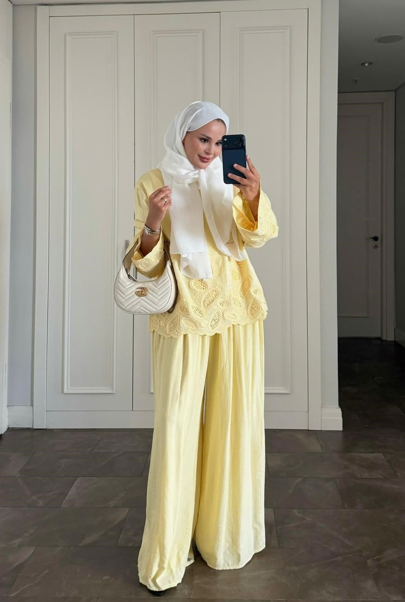 Dolly Pantolonlu Takım Sarı