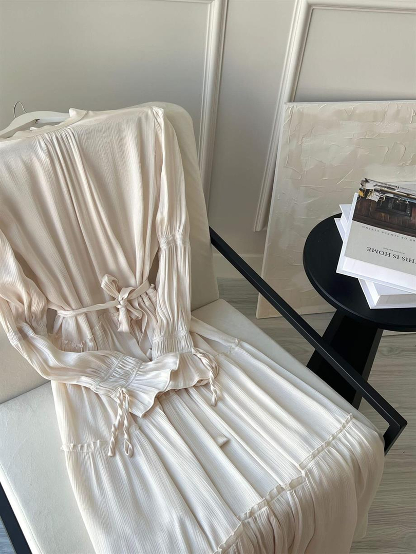 DORA ELBİSE EKRU ÖNSİPARİŞ