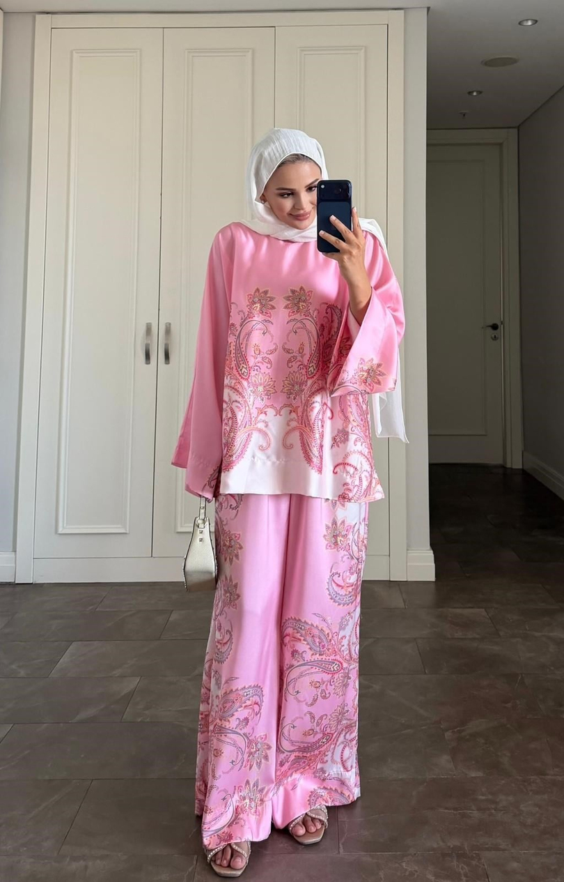 Lilyum Pantolonlu Takım Pembe 