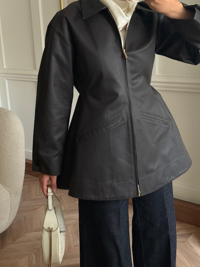 Belden Oturtmalı Barbour Ceket Siyah