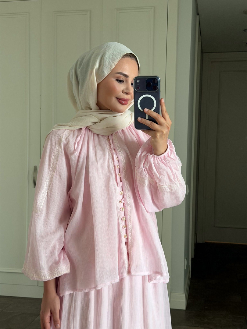 Vintage Etekli Takım Pembe