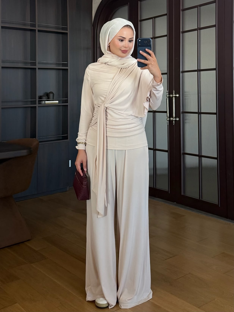 Çapraz Bağlmalı Takım Bej