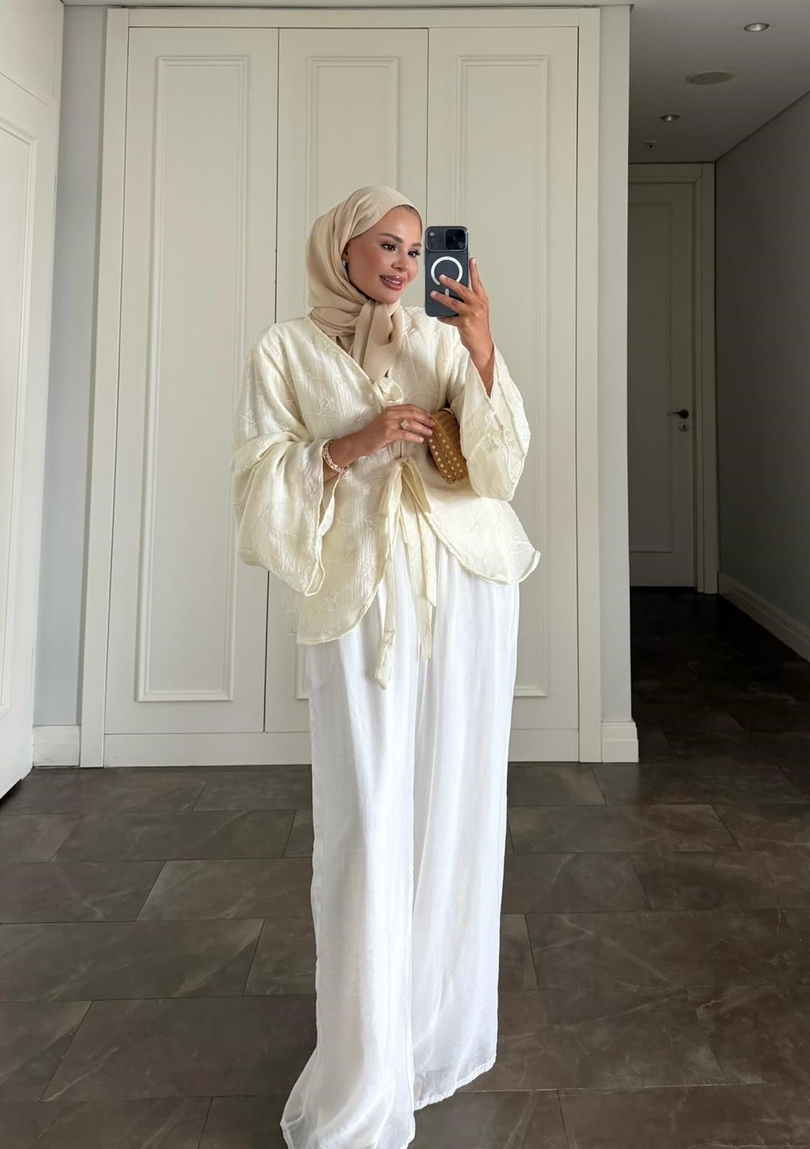 Elena Pantolonlu Takım Krem