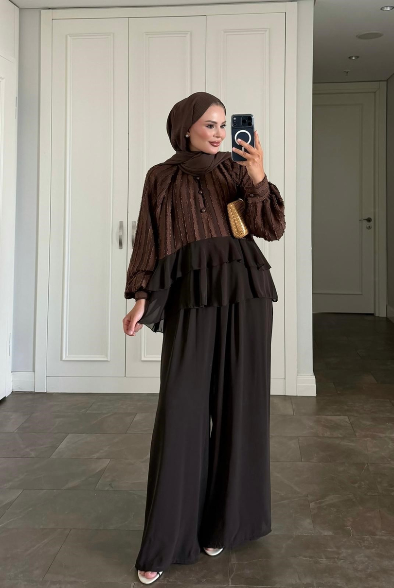Furla Pantolonlu Takım Kahverengi