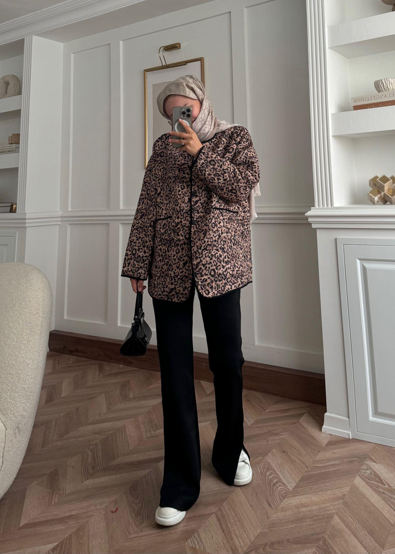 LEOPAR DESENLİ CEKET 