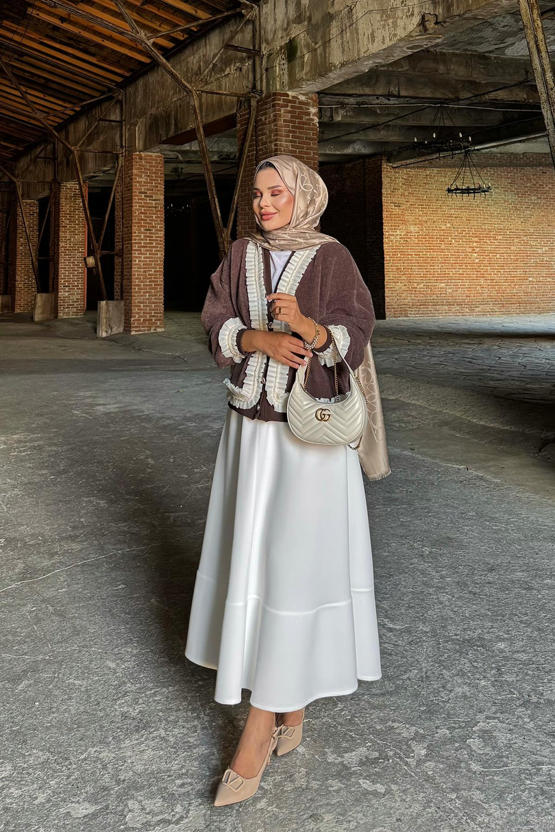 FIRFIR DETAYLI PELUŞ BELLA HIRKA Kahverengi