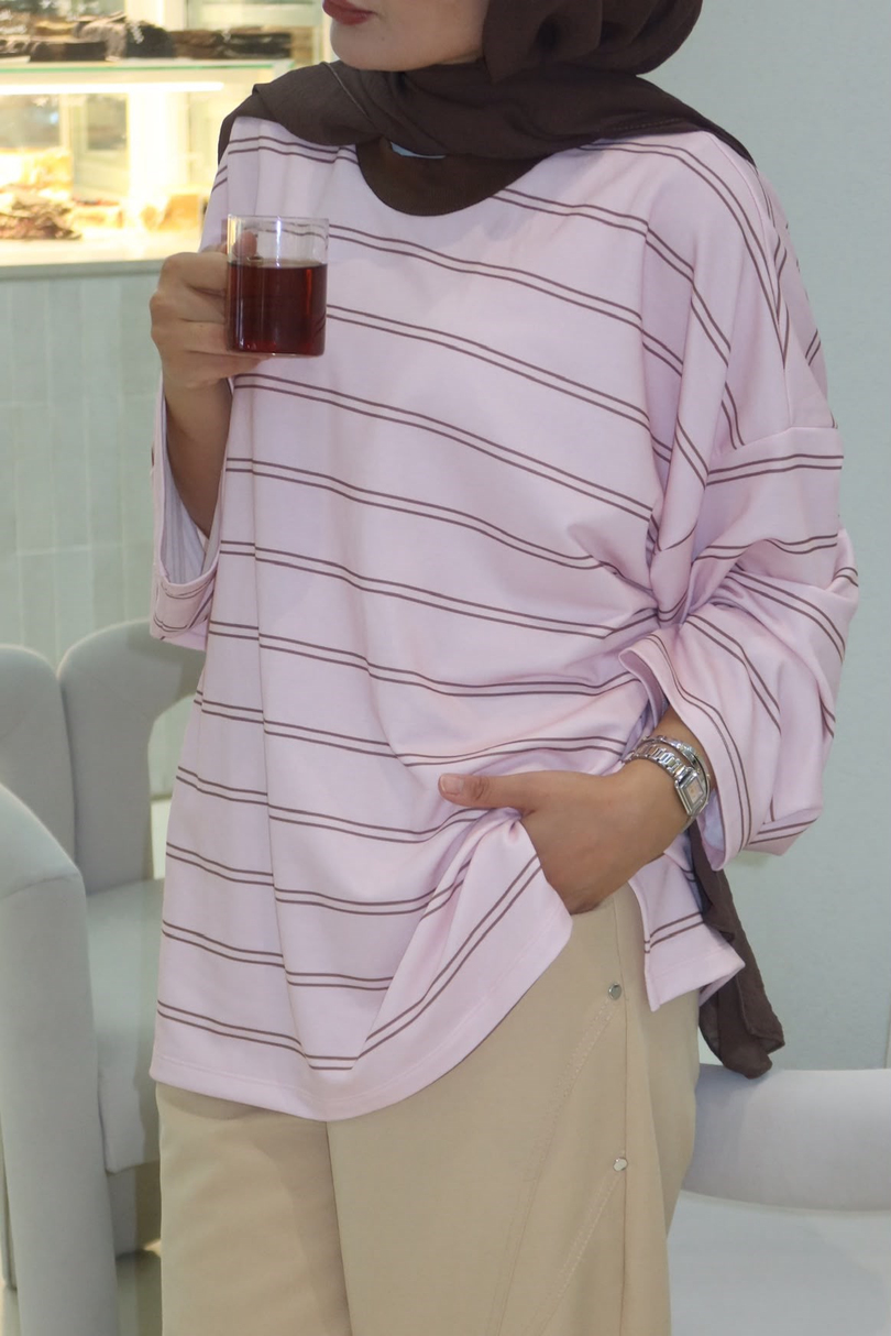 Basic Sweatshirt Pembe Kahve