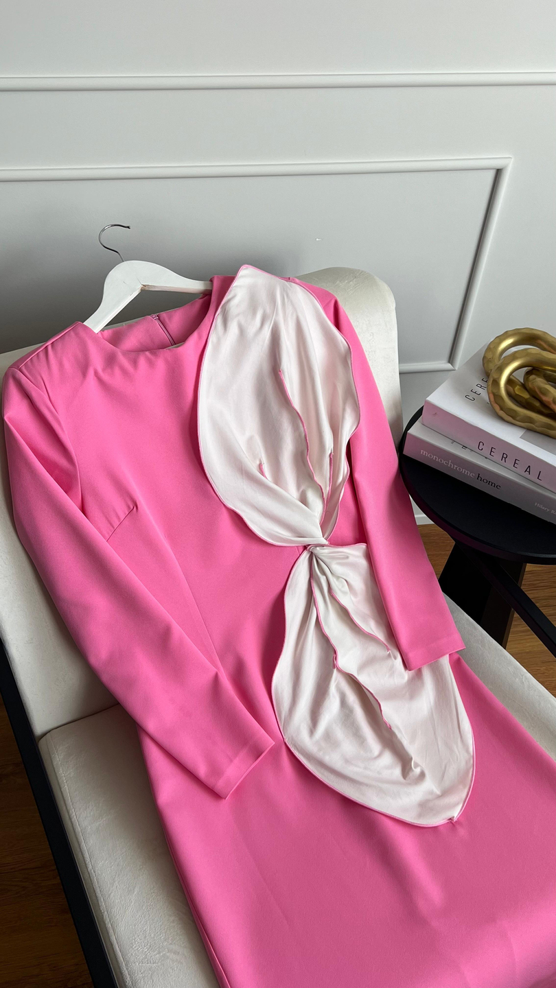 TUVBA ELBİSE PEMBE