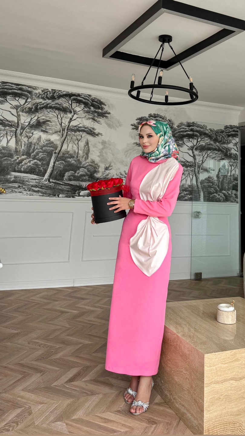 TUVBA ELBİSE PEMBE