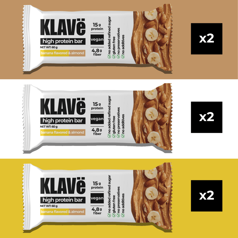 Muz Aromalı ve Bademli Protein Bar Kutusu - 60 g x 6 Adet