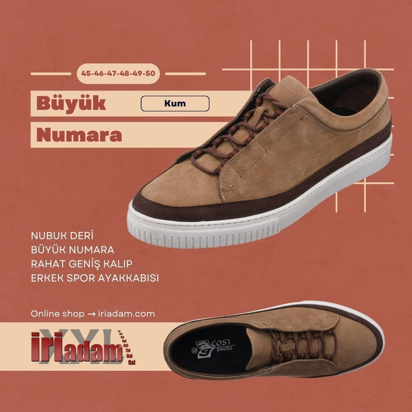 Büyük Numara Erkek Gündelik Ayakkabı