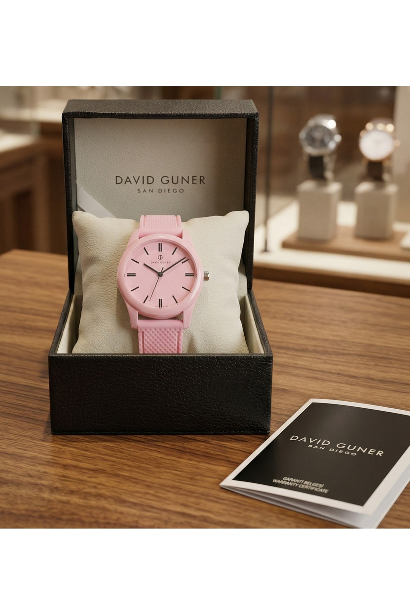 39mm Kadın Saat Pembe Silikon Kordon Genç Spor Günlük Şık Model
