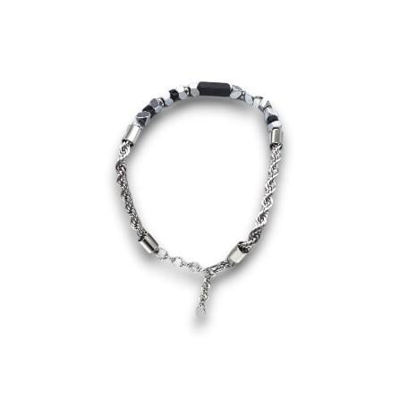 Twist Stone – Çelik Zincir & Doğal Taş Detaylı Erkek Bileklik