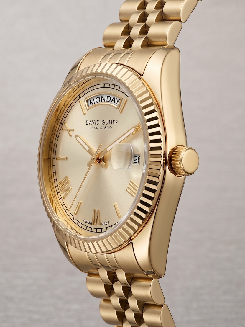 David Guner San Diego 34 mm Kadın Kol Saati Altın Renk Çelik Kordon Gold Kadran