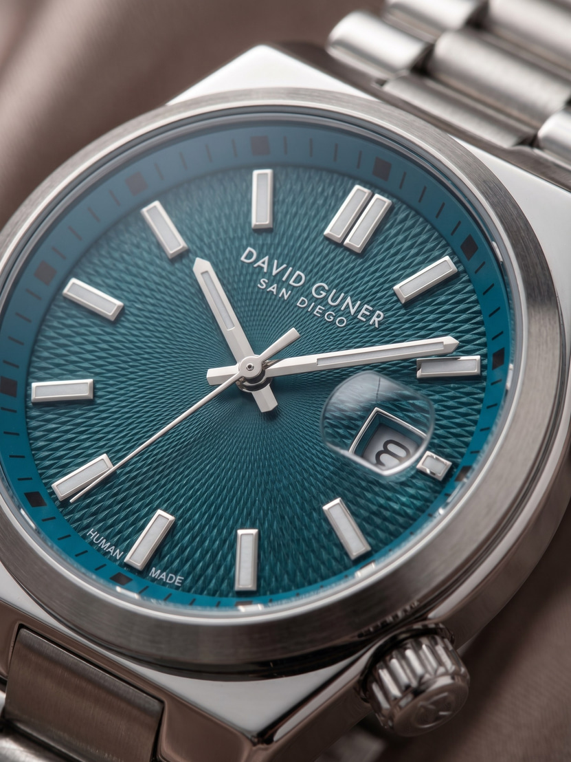 David Guner San Diego 40 mm Petrol Yeşili Kadran Çelik Erkek Kol Saati Özel Kurma Kollu