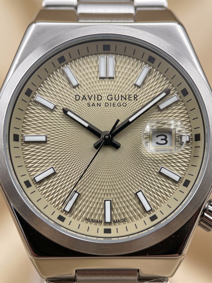 David Guner San Diego 40 mm Şampanya Kadran Çelik Erkek Saati Özel Kurma Kolu