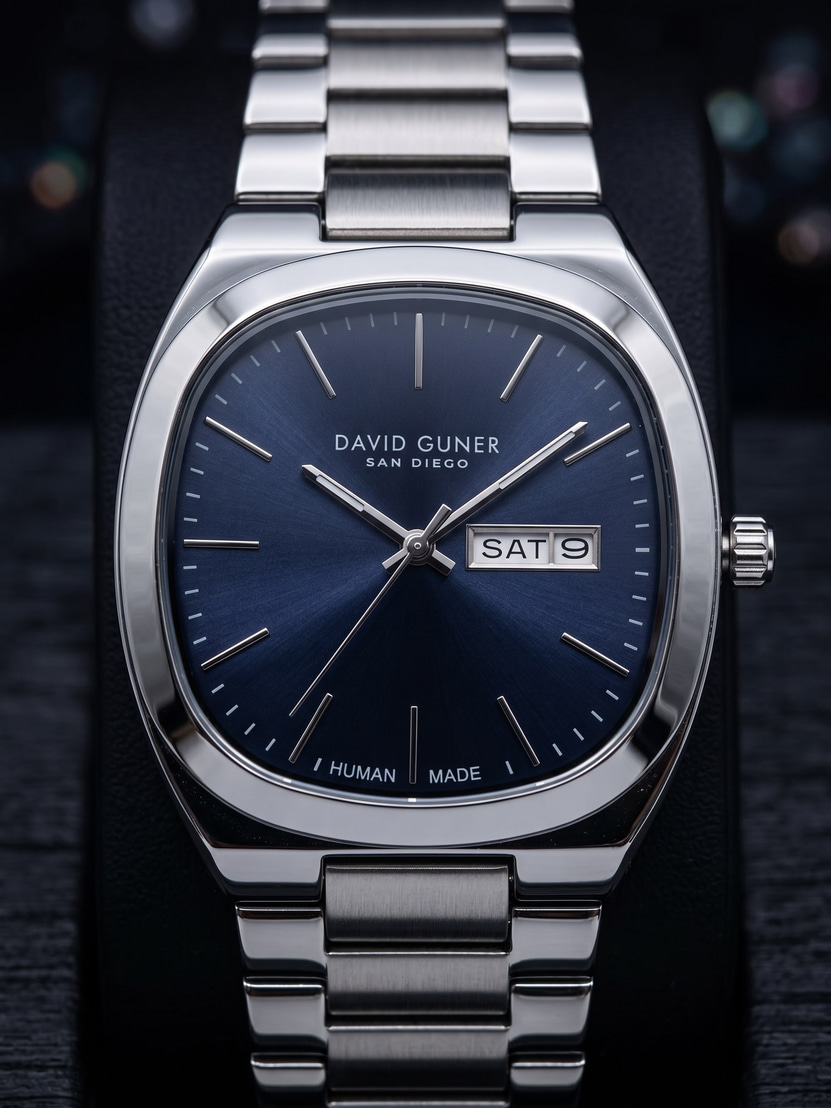 David Guner San Diego 42 mm Erkek Saat Lacivert Kadran Modern Klasik Almanca Takvimli