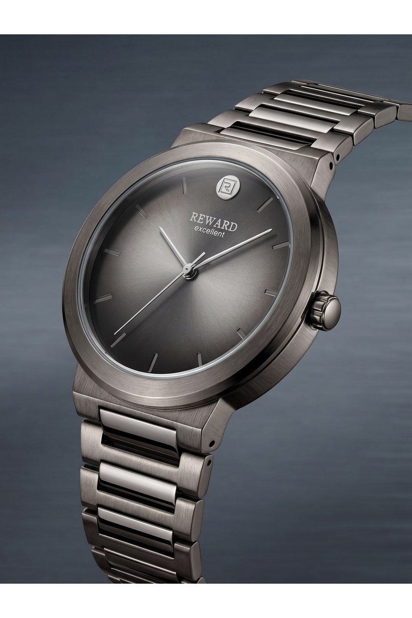 Excellent 41 mm Erkek Kol Saati Füme Çelik Kordonlu İnce Kasa