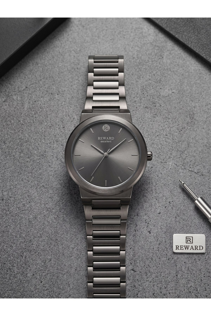 Excellent 41 mm Erkek Kol Saati Füme Çelik Kordonlu İnce Kasa