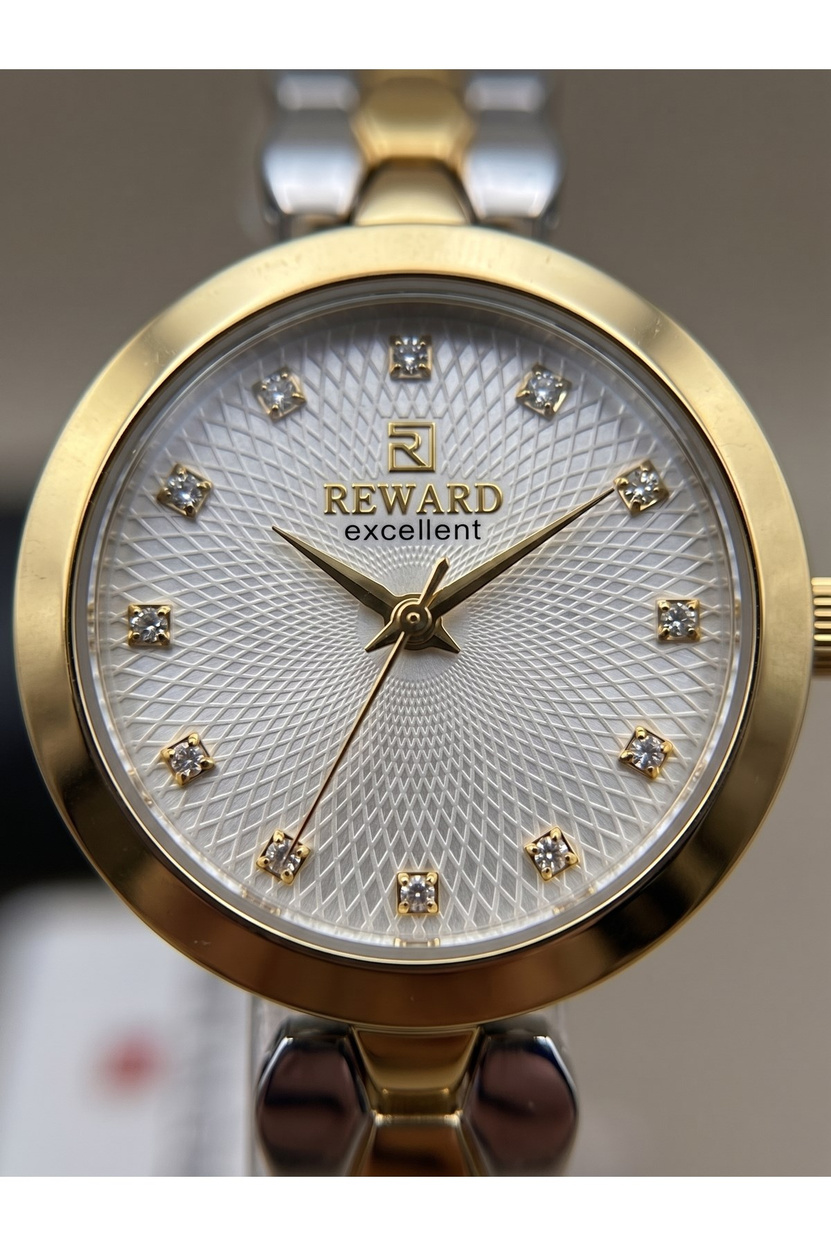 Excellent Kadın Kol Saati 24 mm Çift Renkli Çelik Kordon Silver Kadran