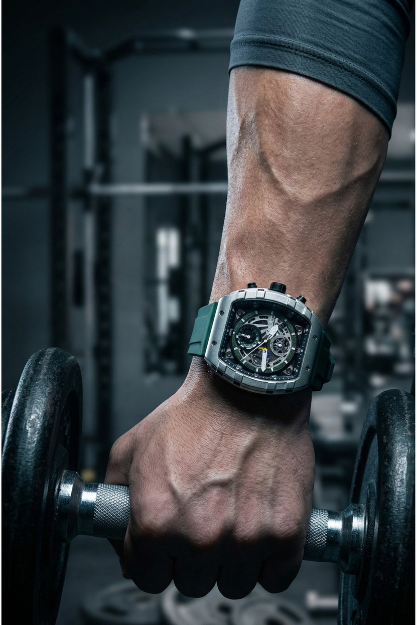 Function 45 mm Erkek Kol Saati Yeşil Silikon Kordon Büyük Kasa Spor Saat